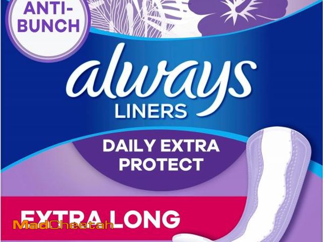 Lot 74-12396372 - Always Daily Extra Protect Liners, Extra Long Length, Unscented Panty Liners, 368 Count (4 Packs of ...