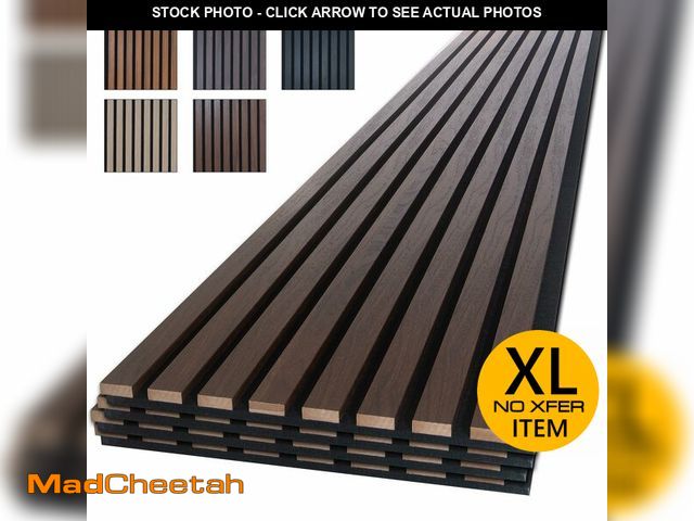 Lot 74-13638694 - NeatiEase Wood Panels for Wall, 4-Piece 96" x 12.6" Soundproof Wood Slat Wall Panel for Interior Wal...