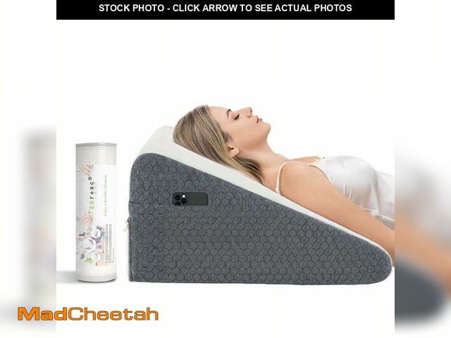 Lot 74-13816334 - TEDresco Wedge Pillow for Sleep 24" x 24" x 10.25" featuring a built-in 2-inch memory foam layer Sty...