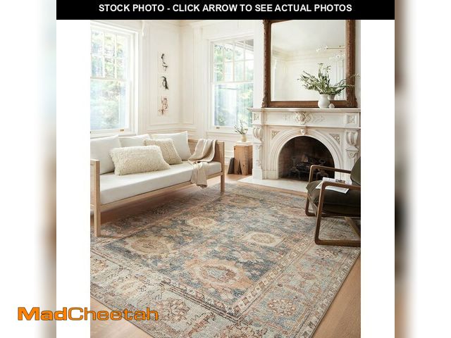 Lot 74-13844651 - Loloi Margot Collection MAT-03 Ocean/Spice 2'-0" x 5'-0" Accent Rug feat. CloudPile, No-Shed Easy Cl...