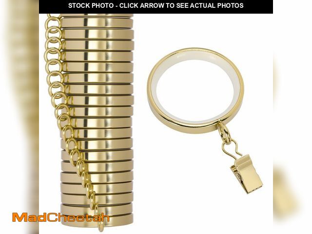 Lot 74-13946546 - 20 Pack Premium Easy Glide Curtain Rings with Clips, Metal Drapery Rings with Silent Nylon Inserts, ...