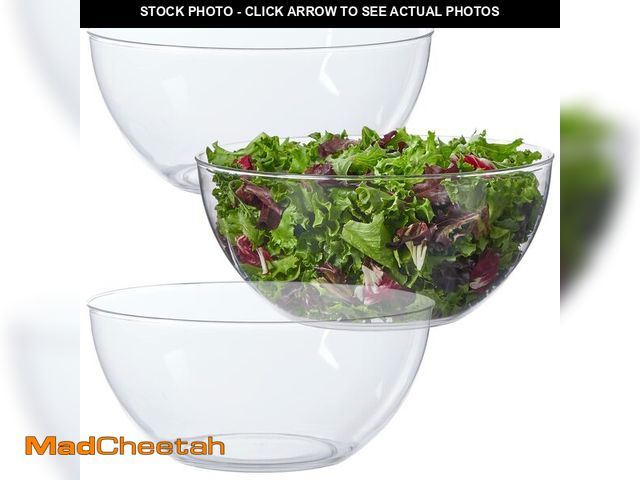 Lot 74-14482162 - US Acrylic Vista Clear Plastic Salad and Serving 10-inch Bowls | set of 3 | Reusable, BPA-free, Made...
