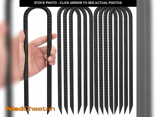 Lot 74-12974108 - Kingsyard 8 Pack 12 Inch Trampolines Wind Stakes, 0.4 Inch Diameter 2.6 inche Wide Galvanized Steel ...