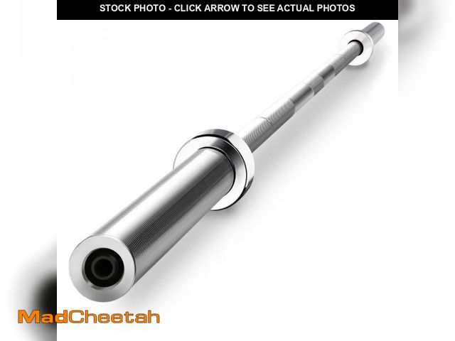 Lot 74-12489445 - Yaheetech 7-Foot Olympic Barbell with Collars - Solid Iron Weightlifting Rod - Chrome Straight Bar f...