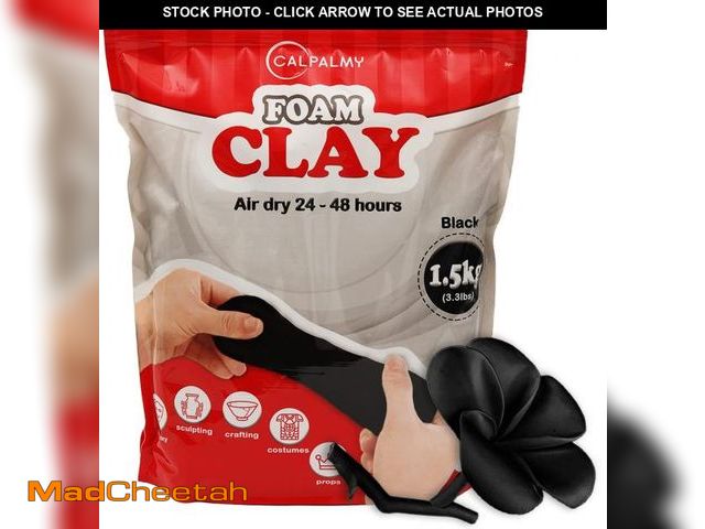 Lot 74-12431877 - 3.3 lbs Moldable Cosplay Foam Clay (Black) - Air-Dry High Density Clay for Intricate Designs - Dries...