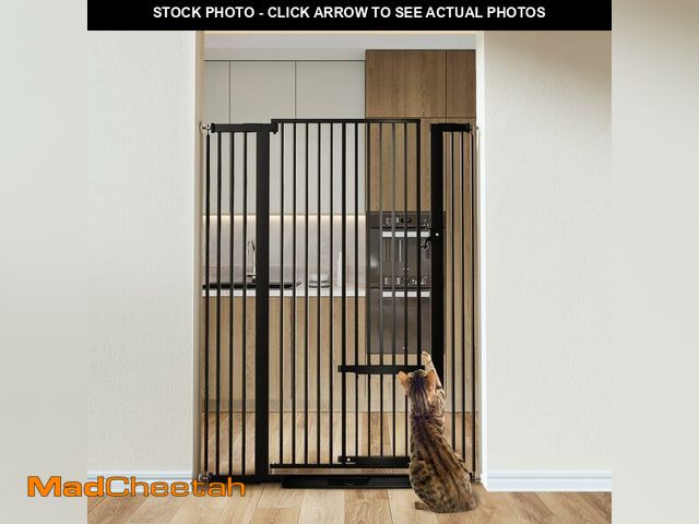 Lot 74-12664187 - COMOMY 55.1" Extra Tall Pet Gate for Cats, 29.5-40.6" Extra Wide Cat Gate with Adjustable Cat Door, ...