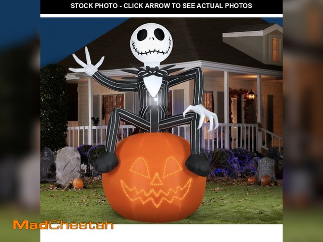 Lot 74-12862103 - Disney Jack Skellington Pumpkin Inflatable Halloween Giant - Orange One Size - UNUSED
