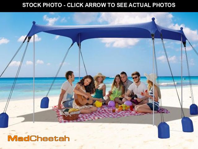 Lot 74-12216269 - Gorich Beach Tent Sun Shelter with 8 Sandbags, UPF50+ Protection &amp; Windproof Pop Up Beach Canopy...