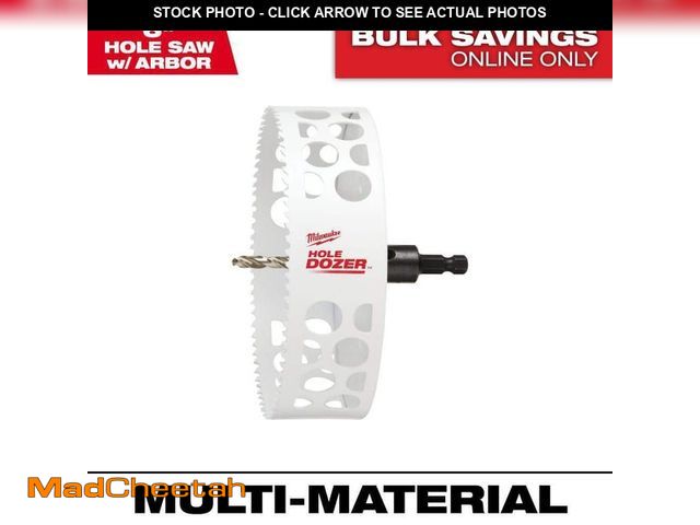 Lot 74-14603244 - Milwaukee 6 in. Hole Dozer Bi-Metal Hole Saw with 3/8 in. Arbor and Pilot Bit - UNUSED