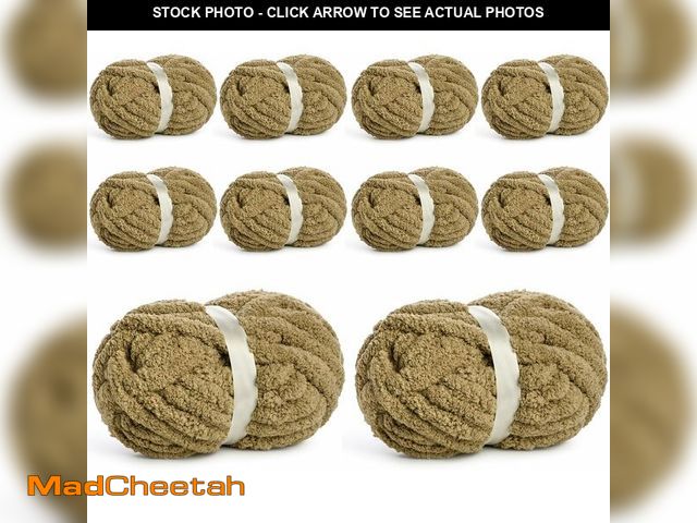 Lot 74-13041104 - 10 Pack Jumbo Chenille Yarn for Crocheting, Super Bulky Baby Soft Yarn for Hand Knitting, 220 yds /7...