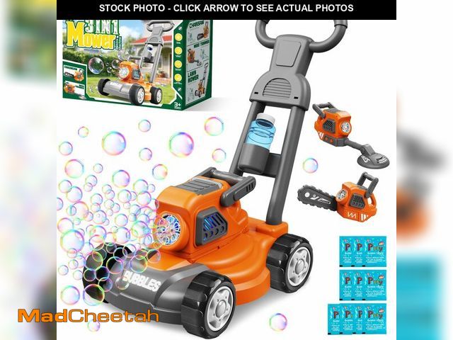Lot 74-14265448 - Bubble Lawn Mower for Kids, 3-in-1 Bubble Machine Blower with 10 Bubble Solution, Outdoor Push Toys ...