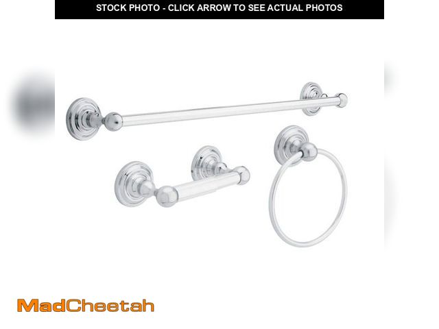 Lot 74-13667503 - Delta Greenwich 3 -Piece Bath Hardware Set with Mounting Hardware in Chrome - UNUSED