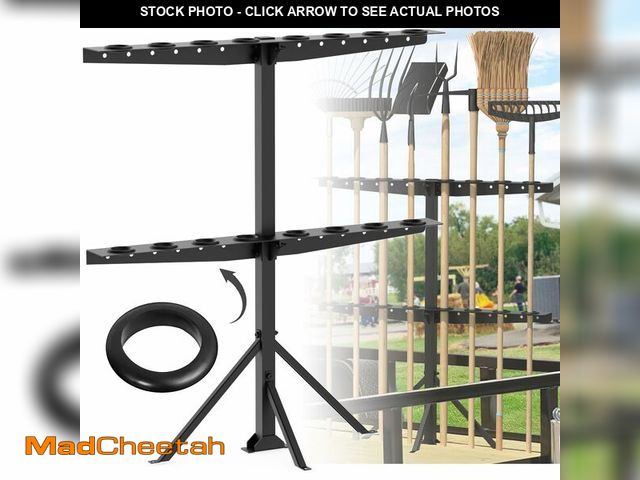 Lot 74-14208850 - Fumingpal Utility Trailer Tool Rack, Shovel Rack for Truck, Rake Shovel Holder Landscape Hand Tool A...