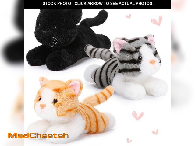 Lot 74-13625578 - Harrycle 3 Pcs 9 Inch Cat Stuffed Animal Plush Gift Cute Kitten Plush Toys Small Cat Stuffed Animal ...