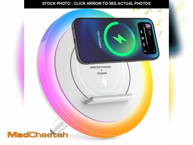 Lot 74-14266519 - DTIDMI Wireless Charger Speaker with Lights,4 in 1Color Changing Modern Bluetooth Lamp,Personalized ...
