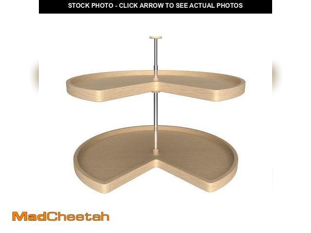 Lot 74-12649895 - Rev-A-Shelf 32 in. Banded Wood Kidney Lazy Susans 2-Shelf - UNUSED