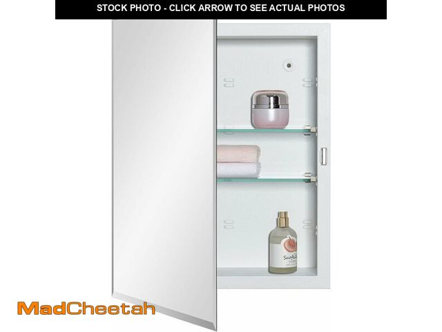 Lot 74-13709829 - IDYLLOR Bathroom Medicine Cabinet with Beveled Edge Mirrored Door 14 x 18 inch, Recessed or Surface ...