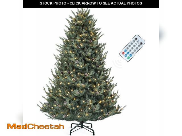 Lot 74-13382676 - YITAHOME 7.5ft Prelit Carolina Pine Christmas Tree with Remote, Artificial Green Hinged Christmas Tr...