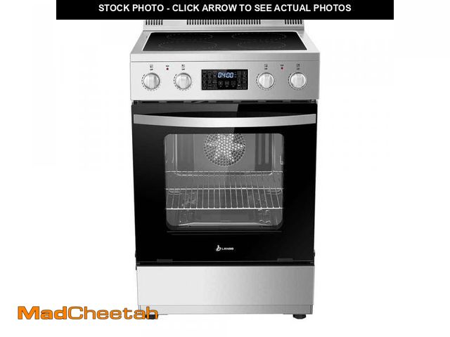 Lot 74-12463027 - LANBO 24 in. 4 Burner Elements Freestanding Electric Range in Stainless Steel with Air Fry, Rotisser...