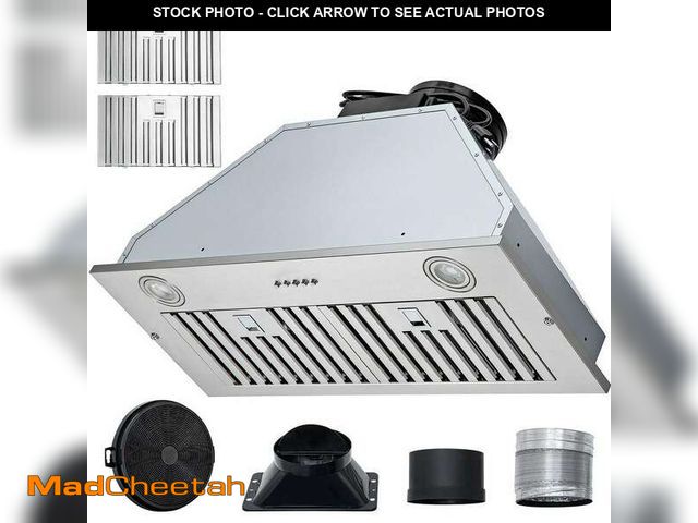 Lot 74-12558803 - (MISSING ATTACHMENTS)SKYSHALO Ducted Insert Range Hood 800CFM 3-Speed, 30 in. Stainless Steel Built-...