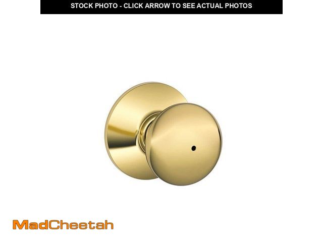 Lot 74-12856894 - Schlage Plymouth Bright Brass Privacy Bed/Bath Door Knob - UNUSED
