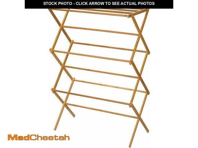 Lot 74-13733779 - Household Essentials Bamboo Folding Clothes Drying Rack, Upscale Laundry Rack with 11 Dowels, Enviro...