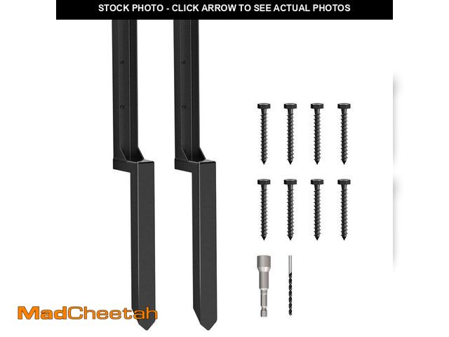 Lot 74-14280505 - WINSOON 4.7 in. x 17.7 in. x 34 in. Heavy Duty Black Fence Post Repair Kit Anchor Ground Spike, for ...