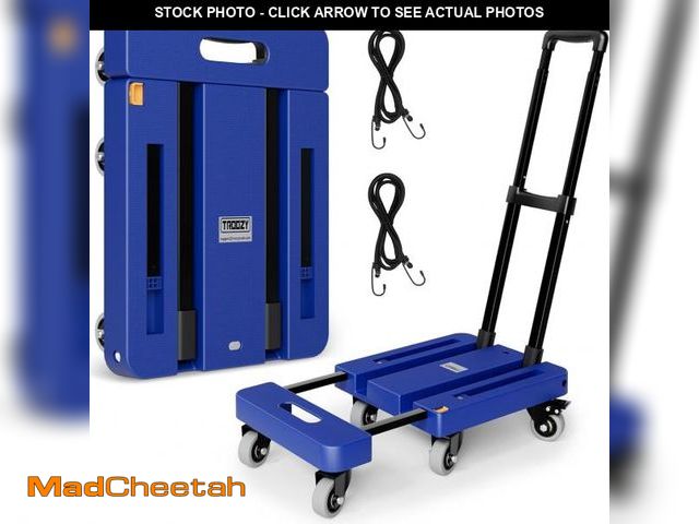 Lot 74-12137699 - Folding Hand Truck, 500 LB Heavy Duty Luggage Cart, Utility Dolly Platform Cart with 6 Wheels &amp; ...