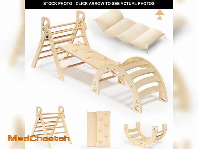 Lot 74-12832944 - (MISSING MAT) BlueWood Triangle Climbing Set Indoor Playground Lightweight Compact 4-Piece - UNUSED