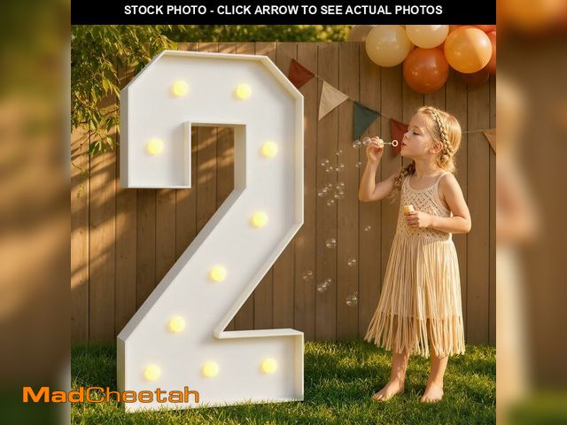 Lot 74-14209843 - imprsv 4FT Marquee Numbers, Light Up Numbers 2 for 21st Birthday Decorations, Marquee Light up Lette...