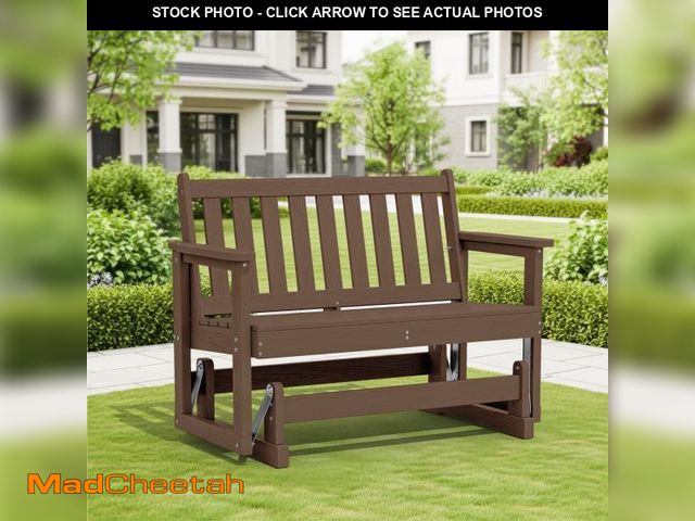 Lot 74-12252933 - SERWALL Outdoor Glider Bench 2 Person, HDPE Material Weather-Resistant Rocking Chair Swings for Pati...