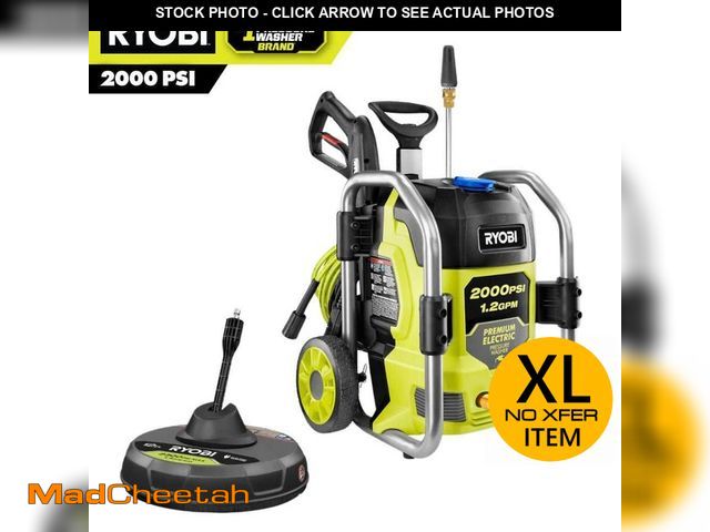 Lot 74-12804637 - *DIRTY/SCRATCHED/MISSING SURFACE CLEANER* RYOBI 2000 PSI 1.2 GPM Cold Water Electric Pressure Washer...
