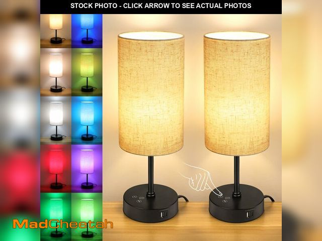 Lot 74-13549672 - Unicozin Table Lamp Set of 2, 3 CCT 3000K/4500K/6500K &amp; RGB Color Changing, Stepless Dimmable Sm...