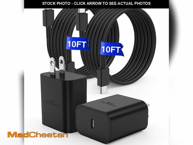 Lot 74-12708584 - 45W Super Fast Charger Type C, for Samsung Galaxy S25 S24 Charger Block with 10FT Type C Charging Co...