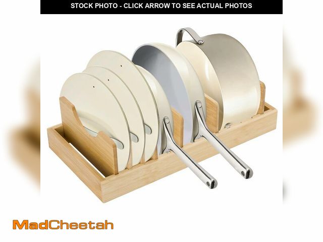 Lot 74-14338115 - Pan Organizer Compatible with Caraway, Pots and Pans Organizer Under Cabinet, Bamboo Pot Lid Organiz...