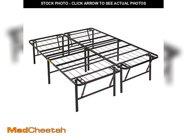 Lot 74-12695377 - (MISSING HARDWARE) Basics Bed Frame with Storage, Foldable Metal Platform, Sturdy Steel, No Box Spri...