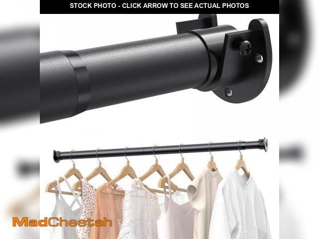 Lot 74-11548204 - Closet Rods for Hanging Clothes, 17 to 99 Inches Stepless Adjustable Metal Closet Rod, 1.3 Inches He...