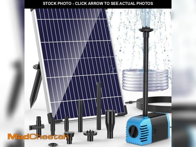 Lot 74-14479799 - POPOSOAP Solar Water Pump, 12W Solar Fountain Pump 160GPH Flow Adjustable Solar Powered Pond Pump wi...