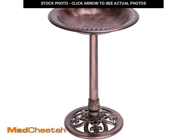 Lot 74-12239595 - SPECSTAR Bird Bath  28 Inch Height Polyresin Lightweight Antique Outdoor Garden Birdbath Bronze - UN...