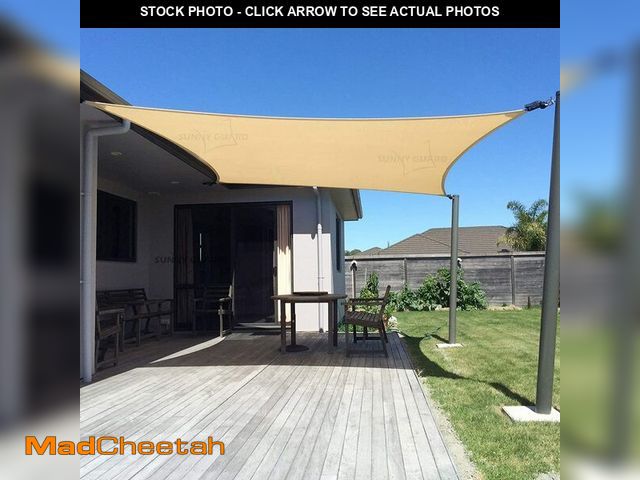 Lot 74-14272763 - SUNNY GUARD Sun Shade Sail 10' x 16' Rectangle Sand UV Block Sunshade for Backyard Yard Deck Patio G...