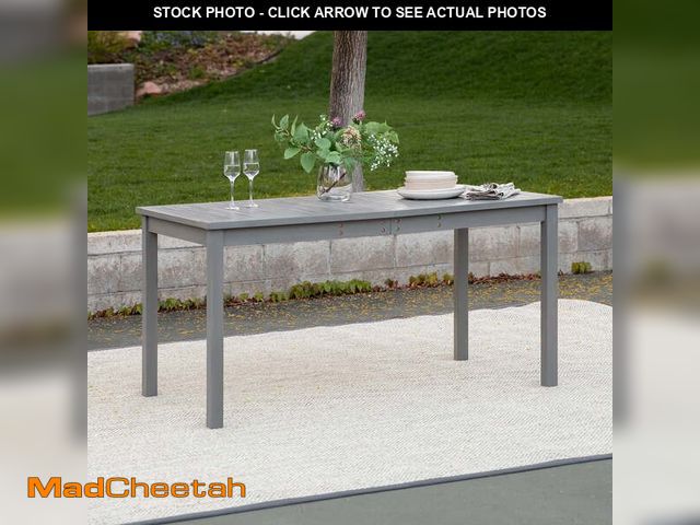 Lot 74-13774284 - Acacia Wood Patio Simple Dining Table -Gray Wash - UNUSED