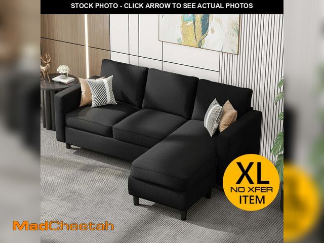 Lot 74-12669575 - Walsunny 73.6" Convertible Sectional Reversible Sofa Couch, Sleeper Sectional L-Shaped Couch 3-Seat ...