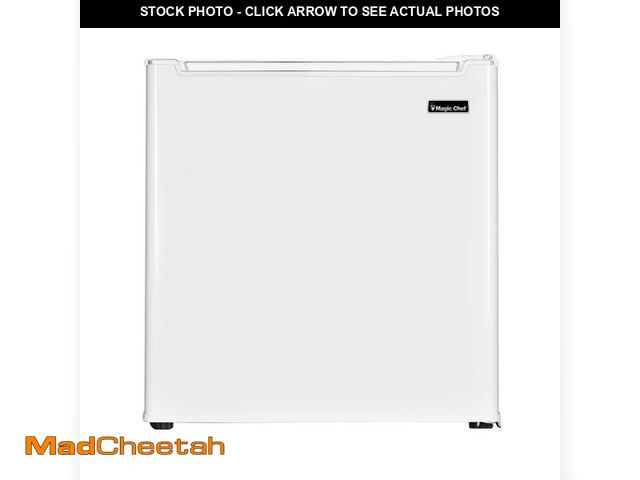 Lot 74-12557568 - *DENTED* Magic Chef 1.7 cu. ft. Freezerless Mini Fridge, White *DENTED*  - UNUSED