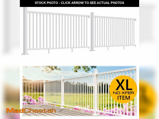 Lot 74-13121203 - Egadis 2 Pack 36 in. H x 8 ft. W White Porch and Deck Railing Kit, Aluminum Railing Kit, Textured AA...