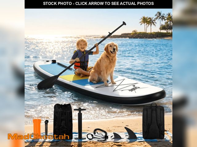 Lot 74-14260804 - Naipo 10FT Inflatable Paddle Board Stand Up Paddle Board SUP Board with 120"x30"x6" for Youth &amp; ...