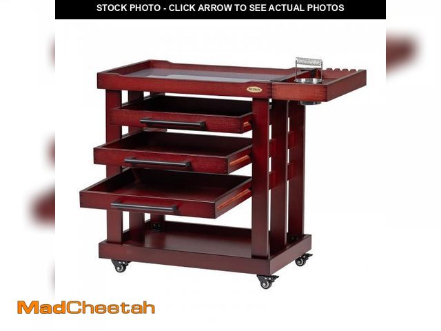 Lot 74-12488911 - MEEDEN Art Supply Storage Cart, 5 Tier Solid Beech Wood Utility Rolling Cart with 3 Drawers, Craft O...