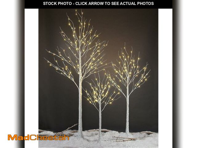 Lot 74-13789243 - LIGHTSHARE LED Birch Tree Light Set - 4ft, 6ft, 8ft Trees with Warm White Lights - Indoor Outdoor Ch...