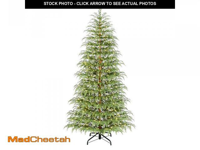 Lot 74-12525431 - 7.5' Pre-Lit Green Cypress Artificial Christmas Tree with 500 Warm White Twinkle LED Lights, by My T...