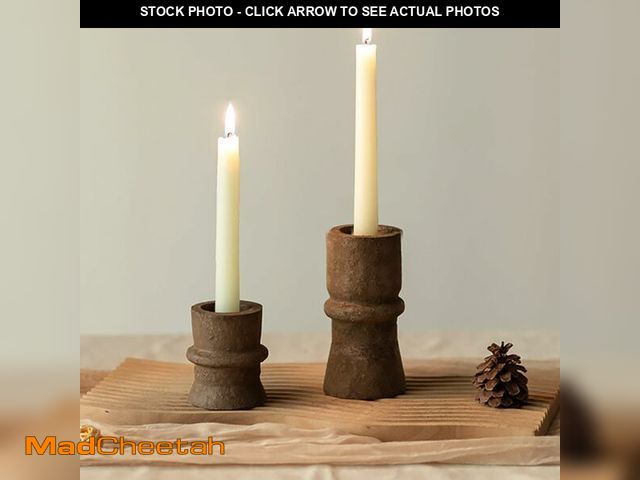 Lot 74-12705343 - Romadedi Candlestick Holders Boho Decor: Taper Candle Holders Paper Mache for Living Room Modern Dec...