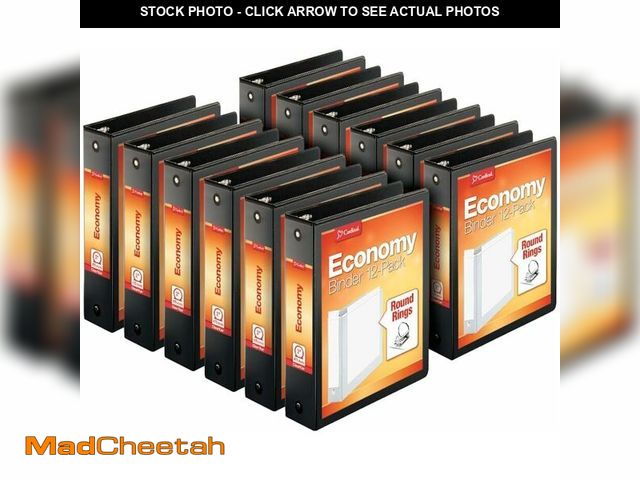 Lot 74-14067148 - Cardinal Economy 3-Ring Binders, 2", Round Rings, Holds 475 Sheets, ClearVue Presentation View, Non-...